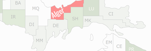 Alger County Map