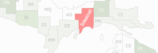 Schoolcraft County Map